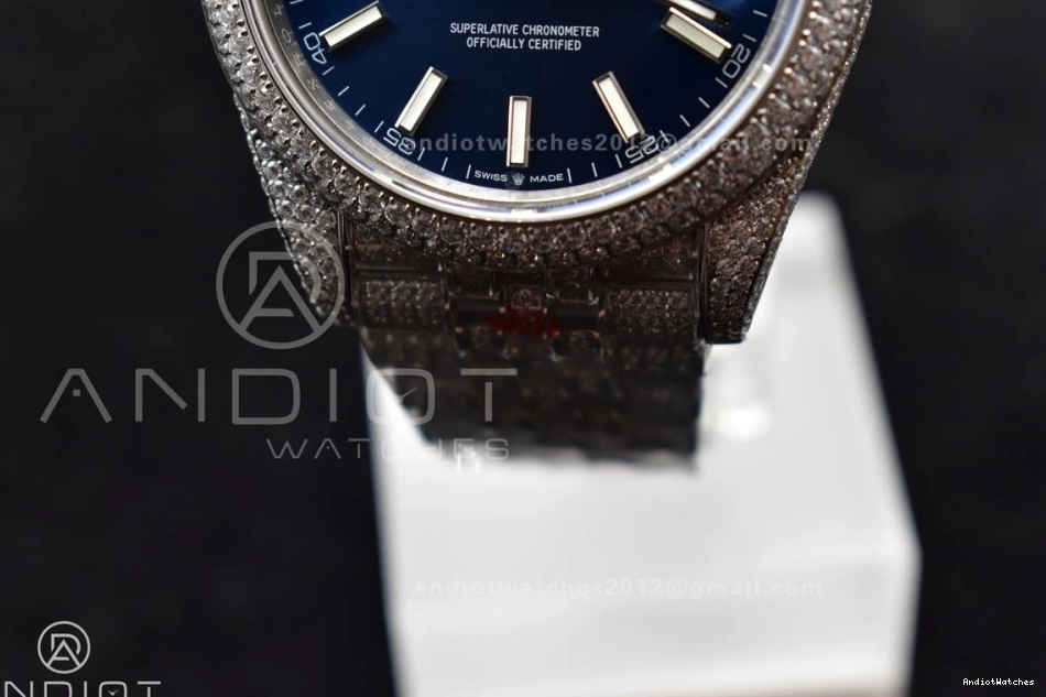 SportInspired Diamond Blue Stick DateJust Version Markers 41mm Best 897 JDF 0420